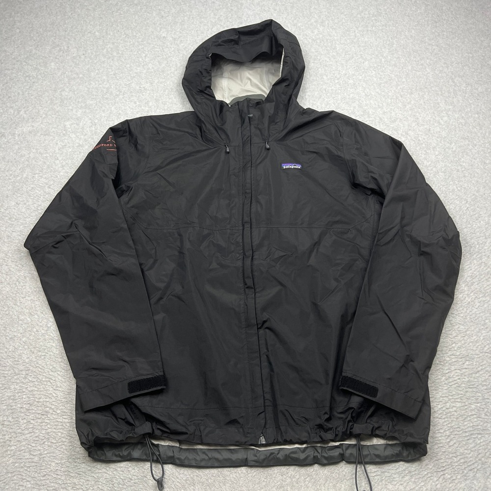 Patagonia Torrentshell Jacket Mens XL Black H2No Zip Hooded Windbreaker 83802